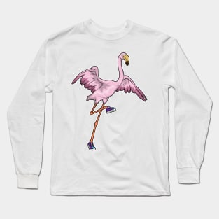 Flamingo Runner Running Sports Long Sleeve T-Shirt